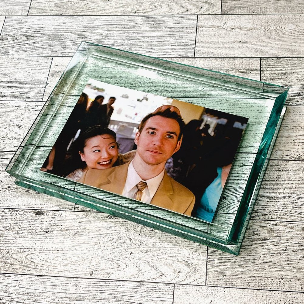 NEW | Solid Glass Block Floating Picture Frame